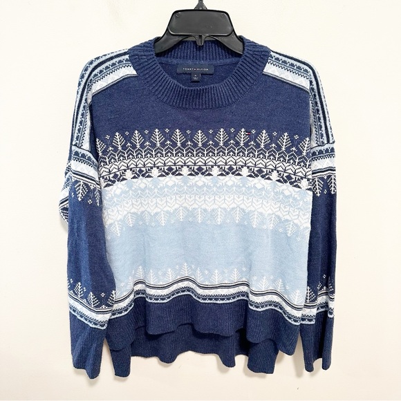 Tommy Hilfiger Sweaters - Tommy Hilfiger Fair Isle Cropped Cozy Boxy Relaxed Preppy Classic Sweater